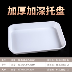 Plateau blanc rectangle imitation porcelaine épaissie