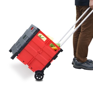 Chariot pliant de course en plastique à deux roulettes 45L/65L
