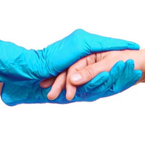 Gants jetables de nettoyage en nitrile bleu 0,11 mm d'épaisseur