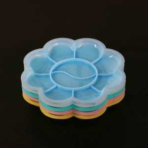 Palette de peinture en plastique en forme de fleur de prunier