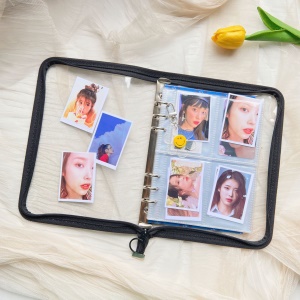 Carnet à feuilles mobiles 6 anneaux avec zipper transparent