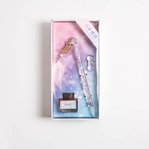 Set stylo en verre contenant 15 ml d'encre + étagère stylo