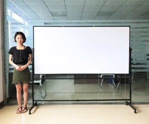 Tableau blanc magnétique double face avec support mobile cadre noir