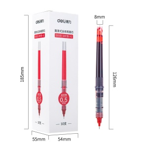 DeliS659 Recharges de stylo noir avec pointe extra fine 10 pièces/boîte