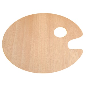 grand Palette de gouache ovale en bois