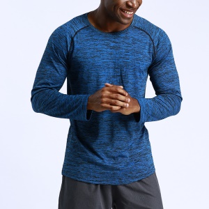 T-shirt sport homme à manches longues larges respirant à séchage rapide
