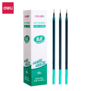 Deli A846 Recharges pour stylo à billet pointe fine 0,5 mm 20 pièces/boîte