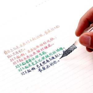 Ensemble de stylo en verre de cristal (stylo + porte-stylo + tasse de lavage + encre)