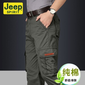 JEEP SPIRIT Pantalon Homme droit multi-poches en coton