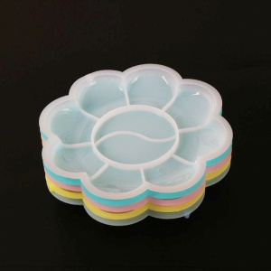 Palette de peinture en plastique en forme de fleur de prunier