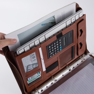 Porte document classeur multifonction portable avec calculatrice