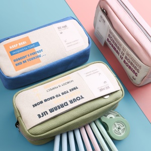 Trousse scolaire de rangement en tissu Oxford de grande capacité