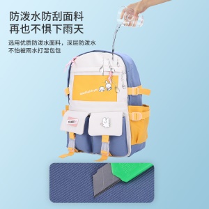 Sac à dos imperméable en toile couleur contrastée