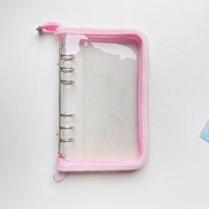 Carnet à feuilles mobiles 6 anneaux avec zipper transparent