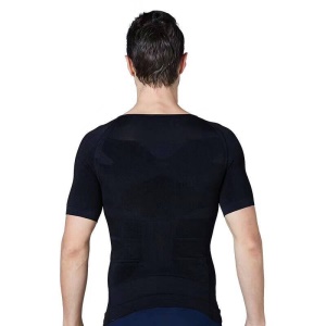Justaucorps de sport manches courtes col rond noir/blanc