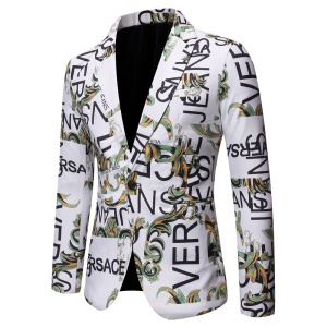 Veste casual pour hommes en tissu imprimé
