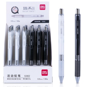 Deli S382 crayons rétractables 0,5 mm noir avec noyau de plomb