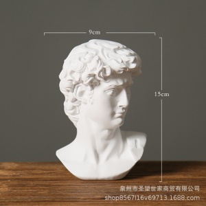 Tête de statue nordique en plâtre