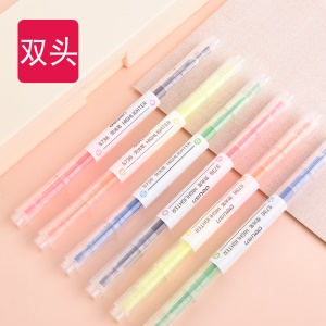 Deli S736 Marqueur fluorescent double tête 6 couleurs 3 pièces/boîte