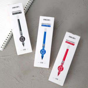 DeliS659 Recharges de stylo noir avec pointe extra fine 10 pièces/boîte