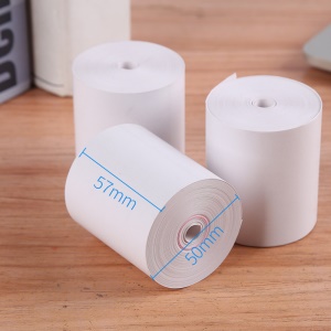Papier rouleau de caisse enregistreuse thermosensible pour l'impression de petits tickets ou factures 57 * 50mm