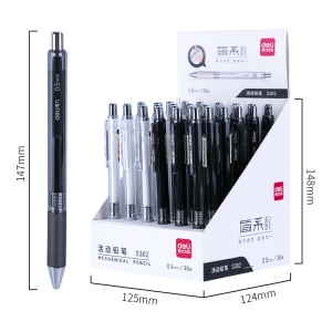 Deli S382 crayons rétractables 0,5 mm noir avec noyau de plomb