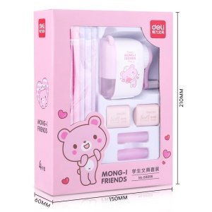 Kit de fournitures de bureau Deli (2*porte-crayons + 12*crayons + 2*gomme + 1*taille-crayon)
