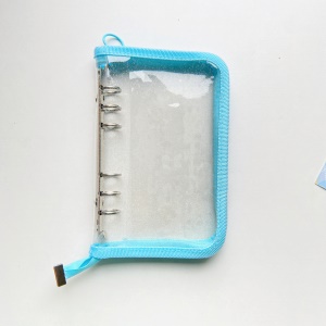 Carnet à feuilles mobiles 6 anneaux avec zipper transparent
