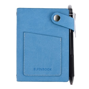 Elfinbook mini cahier carnet de note intelligent Effaçable couverture en cuir 120 pages