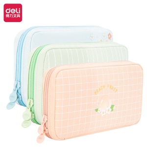 Deli Trousse scolaire en tissu oxford avec fermeture