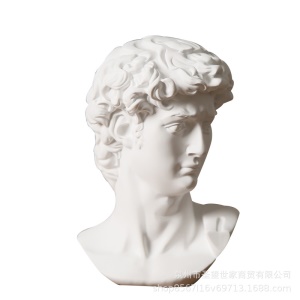 Tête de statue nordique en plâtre