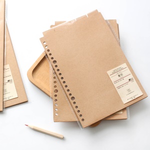 Papier mobile séparateur en cuir de vachette non imprimé A5/B5