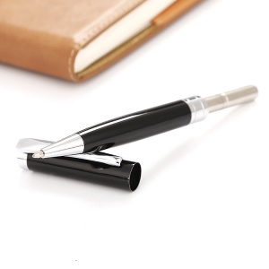 Stylo à bille noir/bleu étui en métal