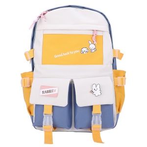 Sac à dos imperméable en toile couleur contrastée