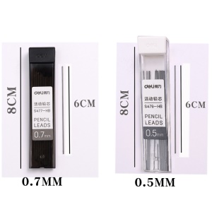 Deli S477/S476 Recharges pour crayon rétractable HB 0.7/0.5 mm