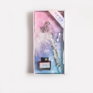 Set stylo en verre contenant 15 ml d'encre + étagère stylo