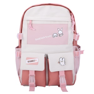Sac à dos imperméable en toile couleur contrastée