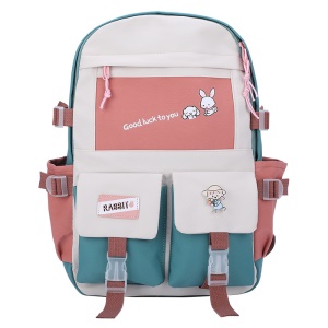 Sac à dos imperméable en toile couleur contrastée