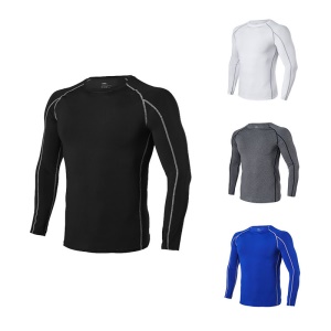 Vêtements de fitness pour hommes manches longues corps serré séchage rapide respirant