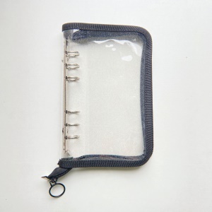 Carnet à feuilles mobiles 6 anneaux avec zipper transparent