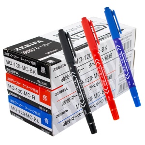 Marqueur ZEBIFA à encre et double pointe 2mm/0.7mm 10pcs/boîte