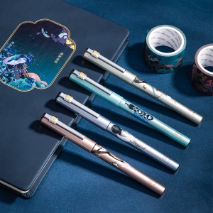 Deli S852 Stylo à billet pointe fine de 0.5 mm 4 pièces/boîte