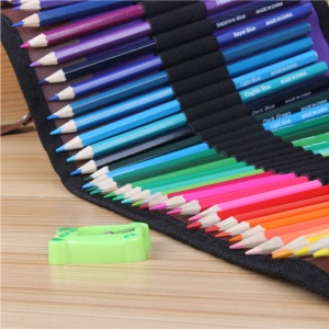 Ensemble de  50  crayons de couleur avec sac enroulable