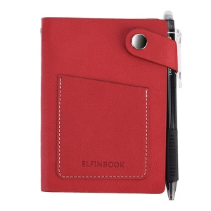 Elfinbook mini cahier carnet de note intelligent Effaçable couverture en cuir 120 pages