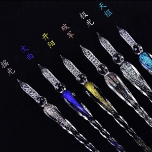 Stylo en verre pour l'art, l'écriture, la signature 19cm