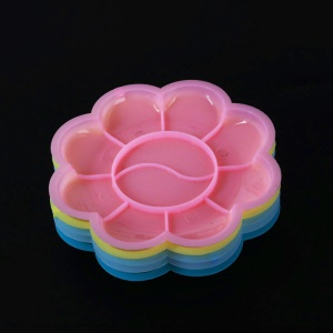 Palette de peinture en plastique en forme de fleur de prunier