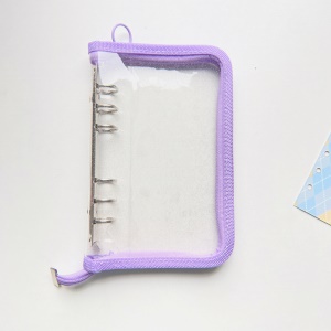 Carnet à feuilles mobiles 6 anneaux avec zipper transparent