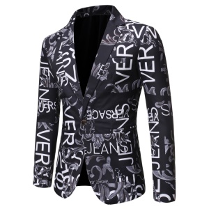 Veste casual pour hommes en tissu imprimé