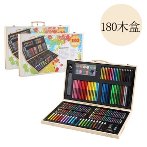 Ensemble de 180 crayons aquarelle dans une boîte en bois
