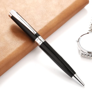 Stylo à bille noir/bleu étui en métal